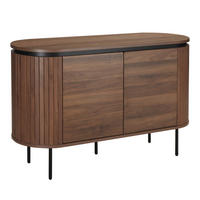 SIDEBOARD, dunkles Holzeffekt - Braun, Holz (40/76/120cm) - Oviala