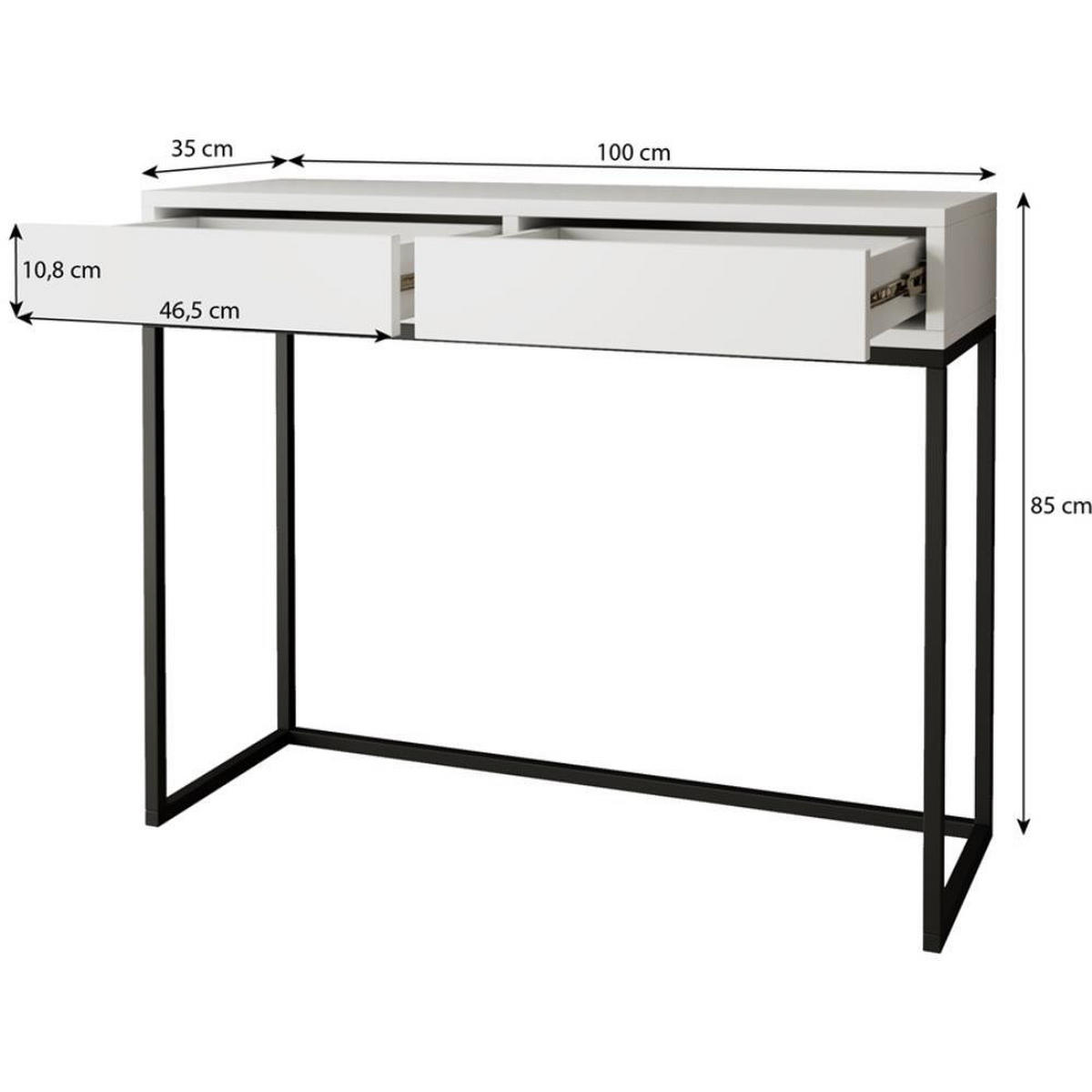 KONSOLENTISCH Lango 100/85/35 kaschmir mit schwarzen Metallbeinen - Kaschmir/Schwarz, Holzwerkstoff/Metall (35/100/85cm) - Beautysofa