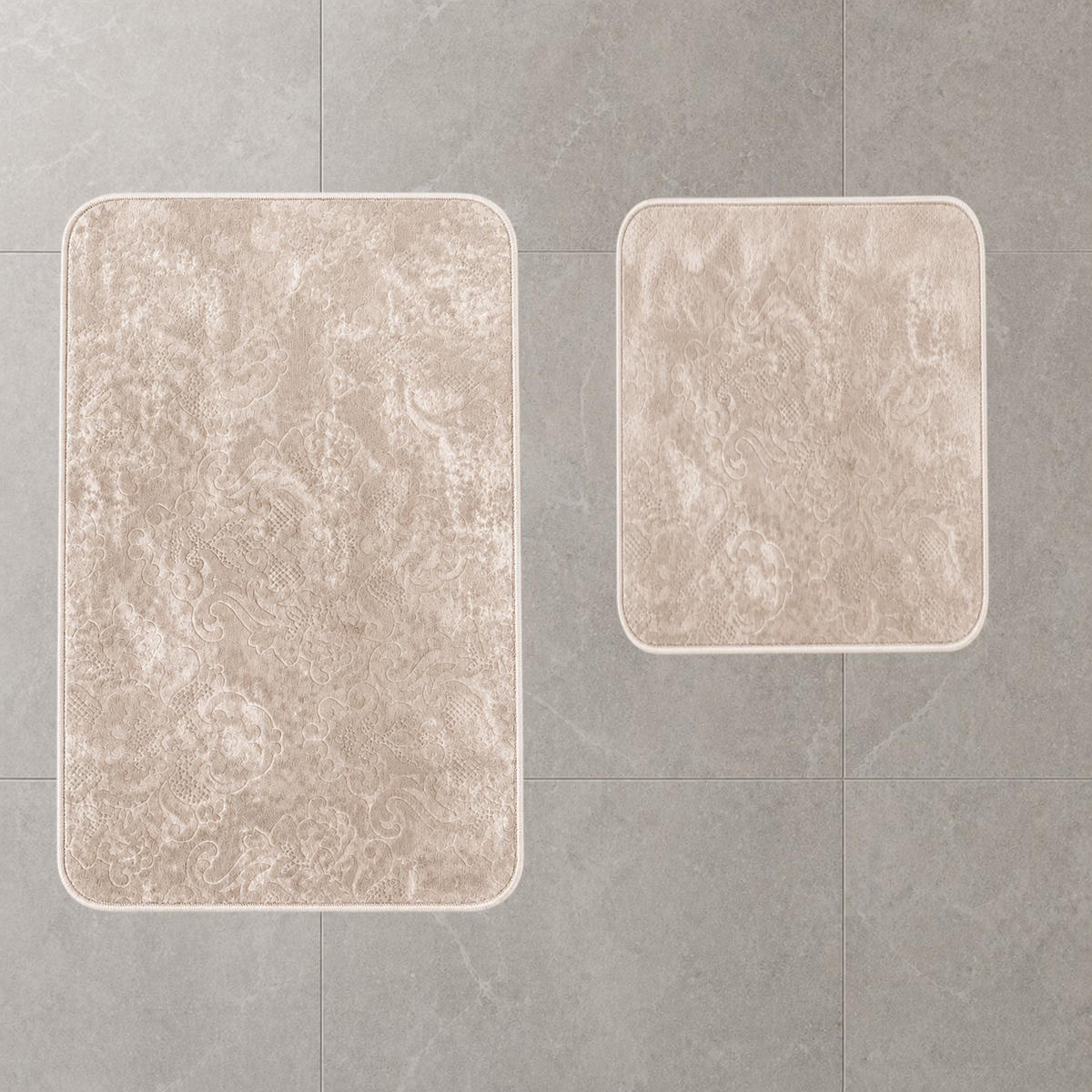 BADEMATTE Set 2tlg BEIGE - Beige, Textil (60/100cm) - ROLFNERS