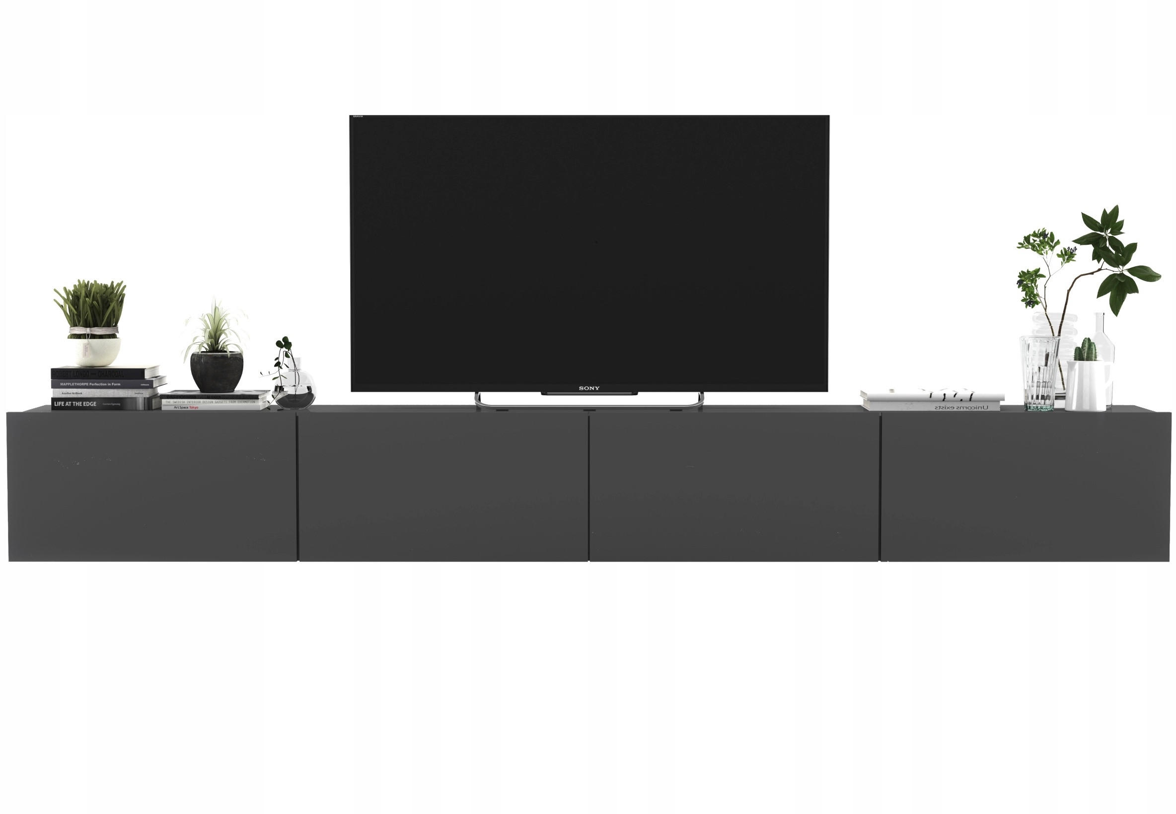 TV-LOWBOARD 2-er Set Enjoy Graphit Matt 120 cm - Graphitfarben, Holzwerkstoff (240/30/35cm) - Meble Lindner