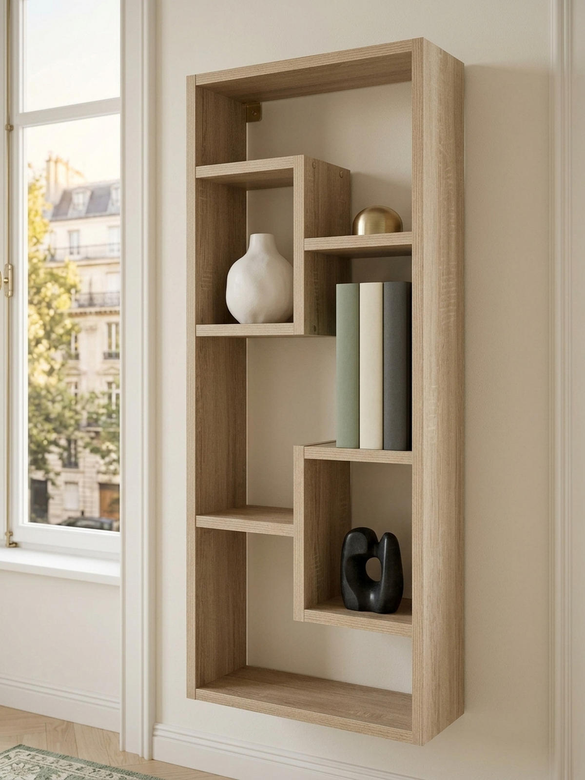 WANDREGAL ITTER Spanplatte Freischwebend Modern, Beige 36x15x90 cm - Beige, Holz (36/90/15cm) - KADIMA DESIGN