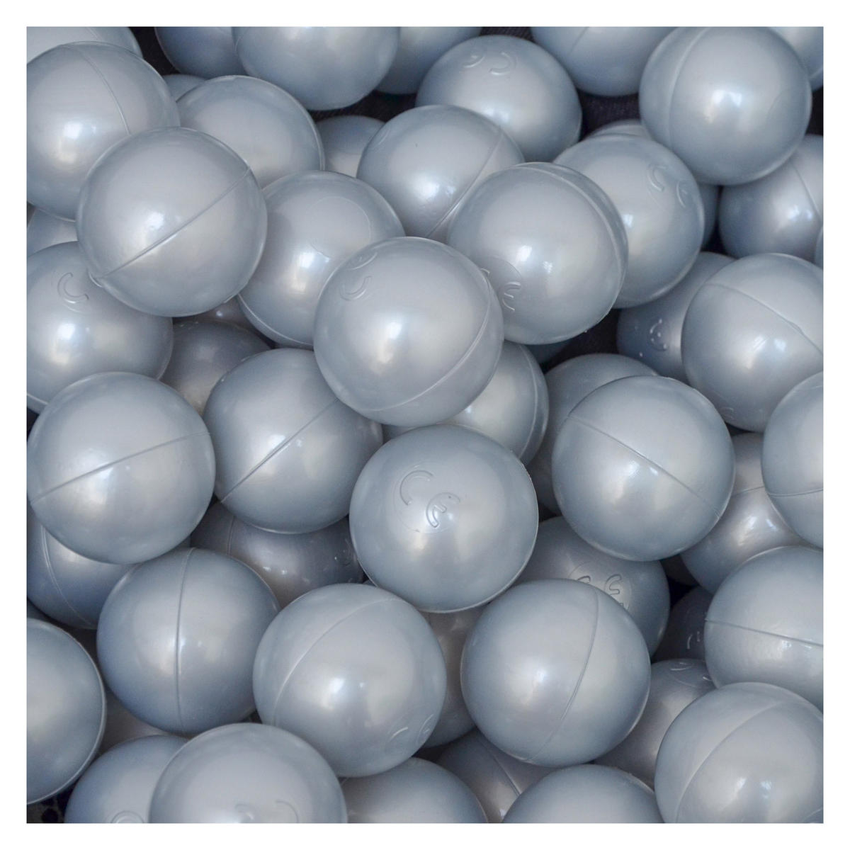 BÄLLEBAD-BÄLLE 50 Stück, Siber/Grau, 5.5 cm - Silberfarben, Kunststoff (5.5/5.5/5.5cm) - Littletom