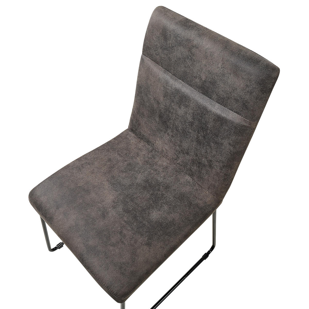 ESSZIMMERSTUHL 2er-Set Polsterbezug Grau Nevada - Grau, Textil/Metall (46/90/52cm) - Beliani
