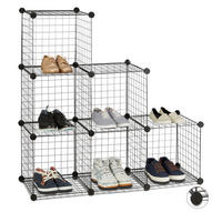 REGALSYSTEM - Schwarz, Kunststoff/Metall (110/110/36.5cm) - Relaxdays