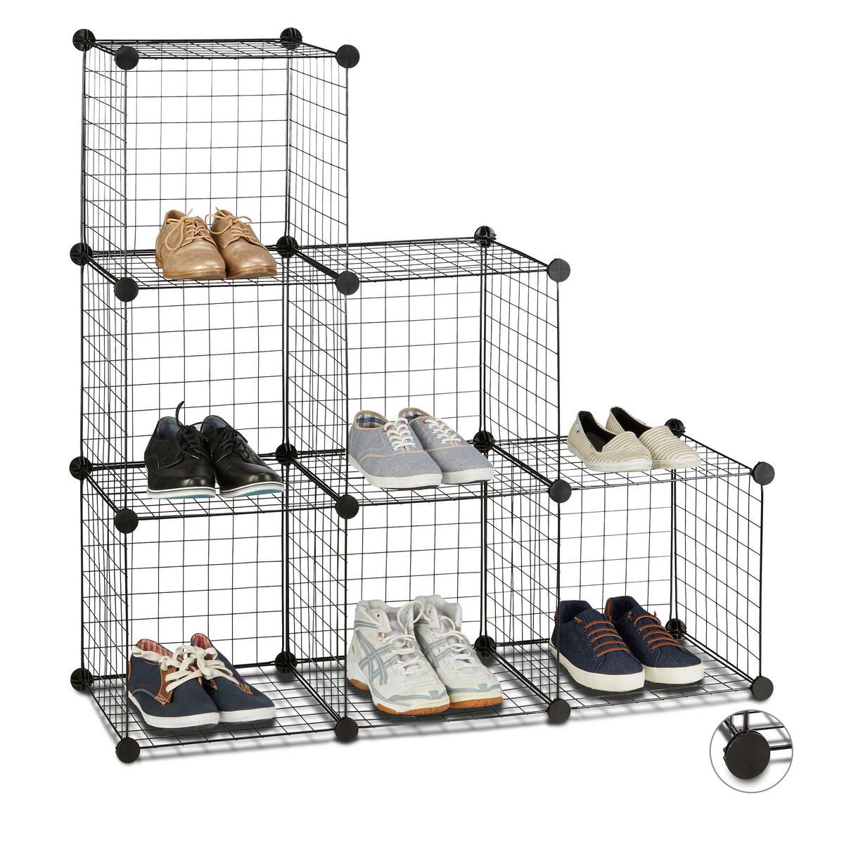 REGALSYSTEM - Schwarz, Kunststoff/Metall (110/110/36.5cm) - Relaxdays
