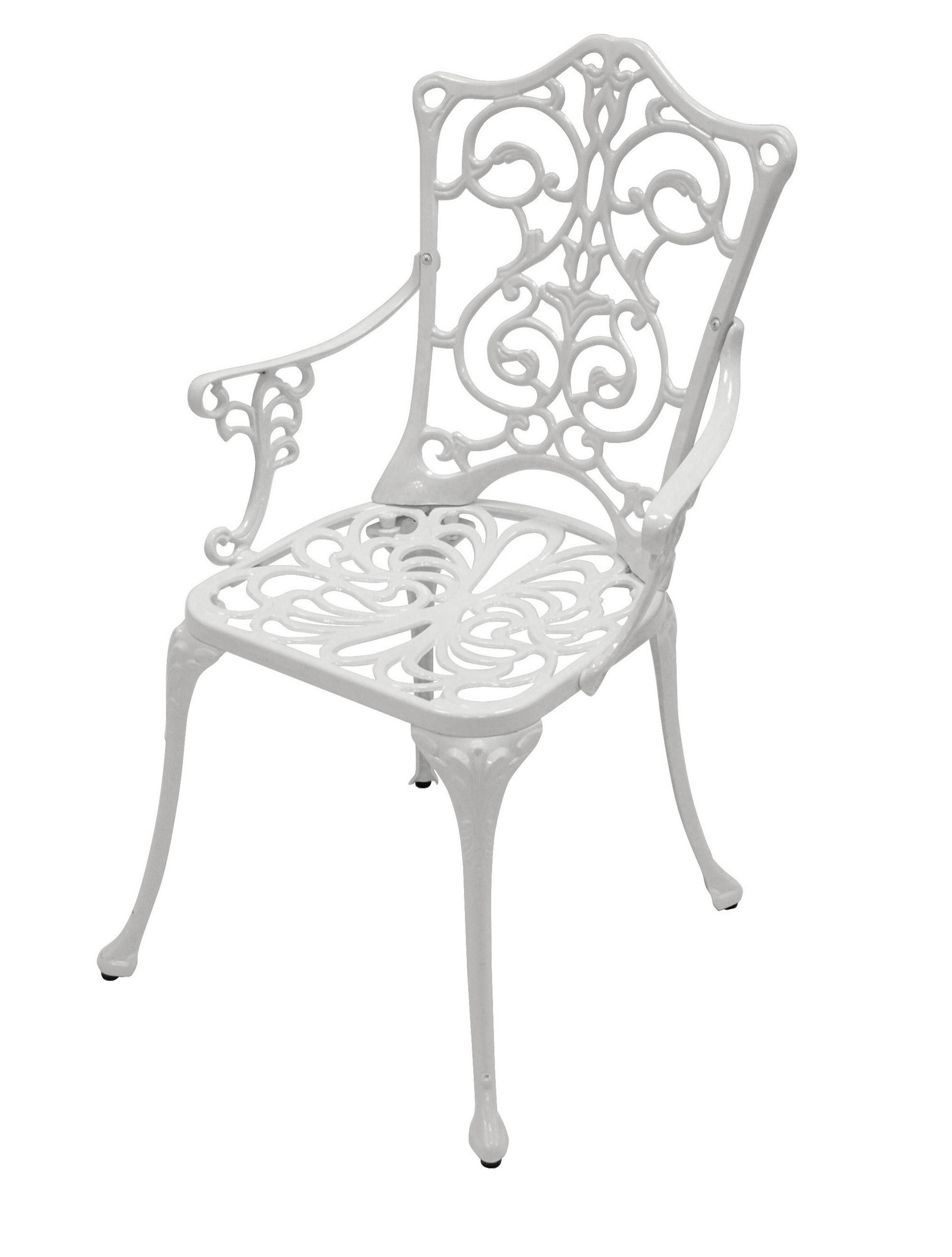 BISTROSTUHL Boulder - Jugendstil - Aluguss antik weiß - Weiß, Metall (58/90/53cm) - TPFGarden