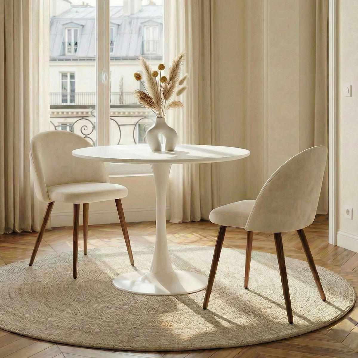 ESSGRUPPE LOIRE/NAVIA 3er Set weiß - Weiß, Holzwerkstoff - IDIMEX