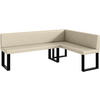 ECKBANK ERIC_U - Creme, Leder (142/196cm) - Meblini