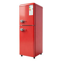 KÜHL-GEFRIER-KOMBINATION mit Gefrierfach, 112L KOMPAKTKÜHLSCHRANK, 7 Temperaturstufen, Rot, für Büro und Küche, 41/114,5/48,5 cm - Rot, Metall (47.5/121.5/47.5cm) - Rolipo