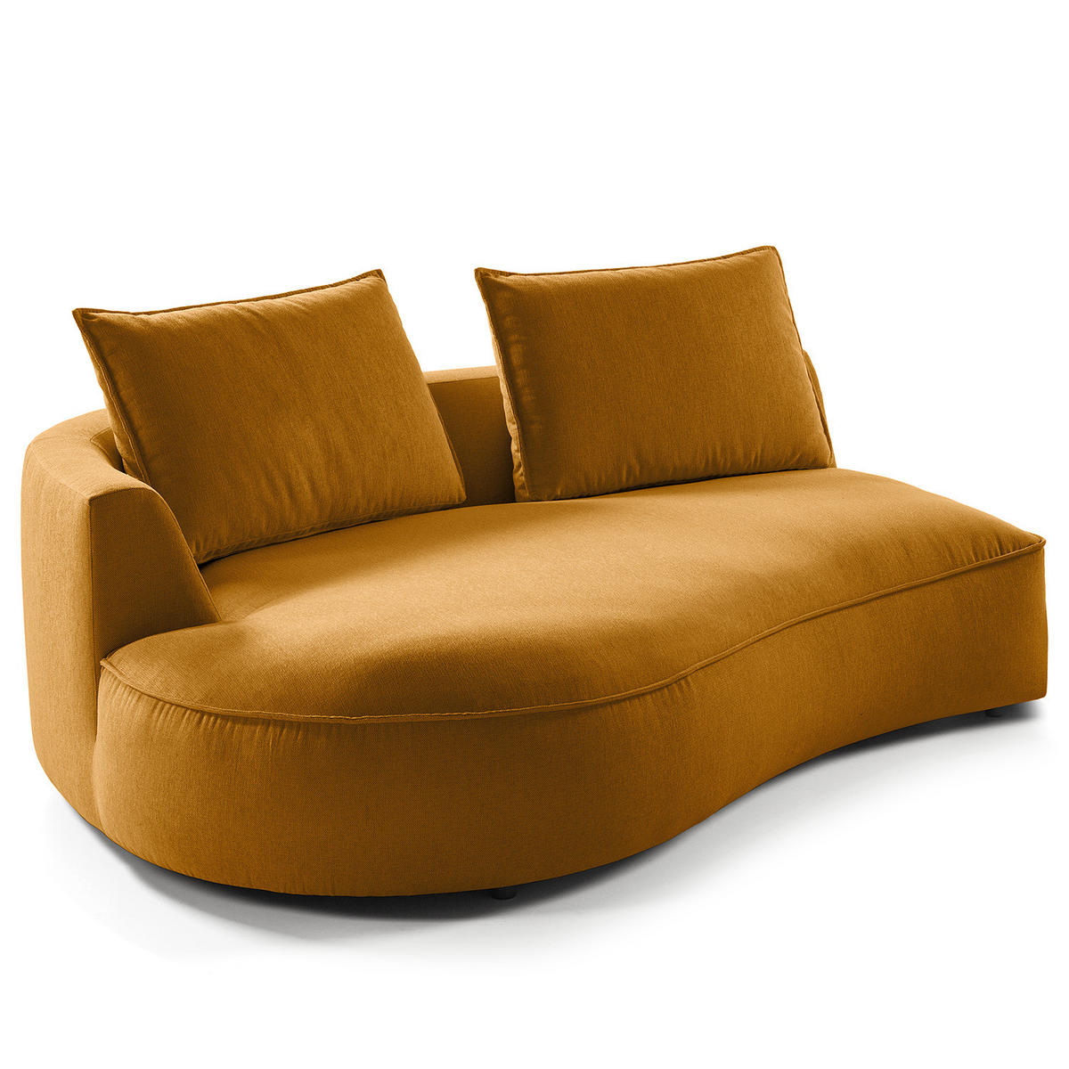 OTTOMANE - modular - Schwarz/Orange, Kunststoff/Textil (196/82/146cm) - home24