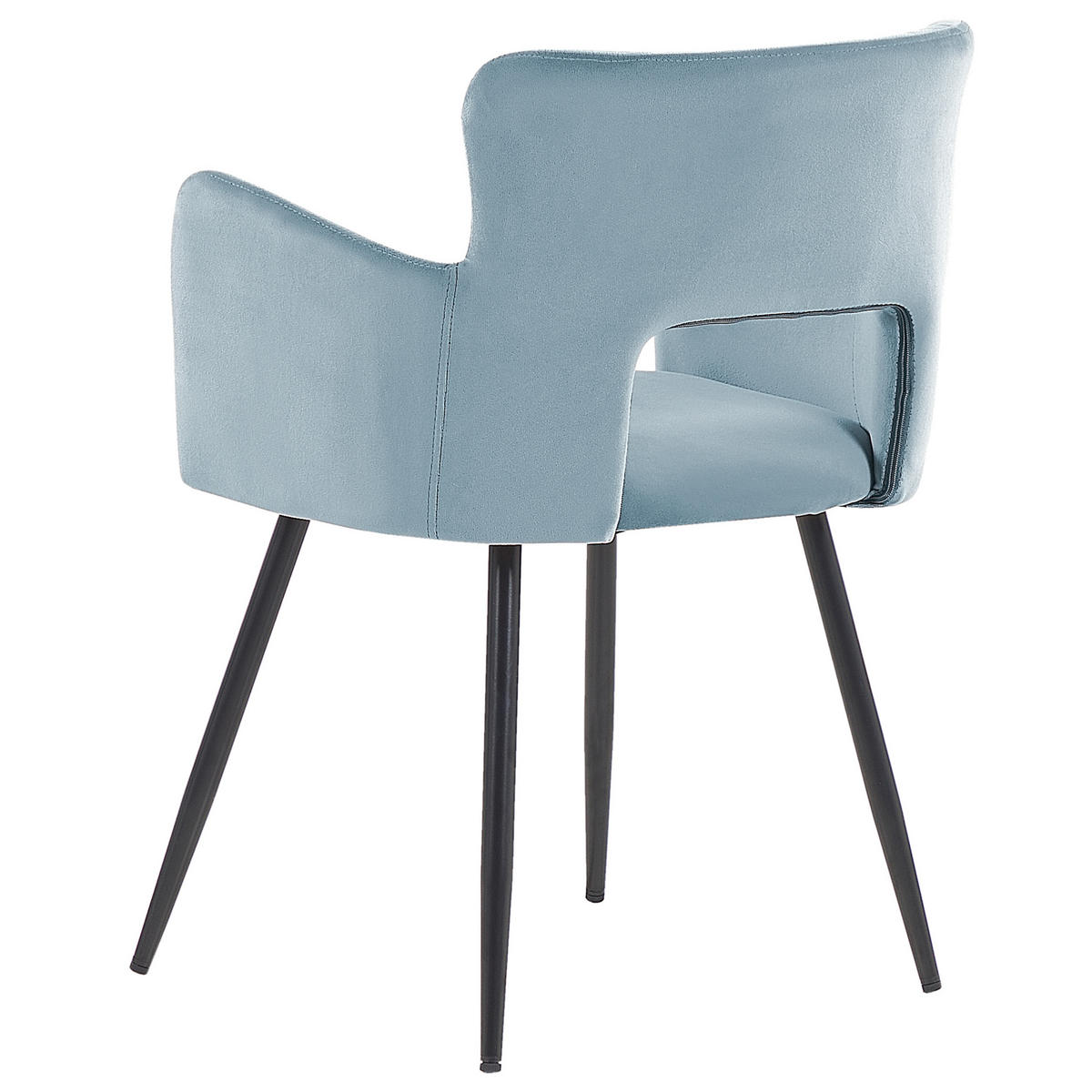 ESSZIMMERSTUHL 2er-Set Samtstoff Blau Sanilac - Hellblau, Textil/Metall (52/75/44cm) - Beliani