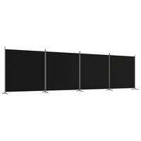 PARAVENT 4-teilig Schwarz 698/180 Cm Stoff - Schwarz, Textil (698/180/0.1cm) - vidaXL