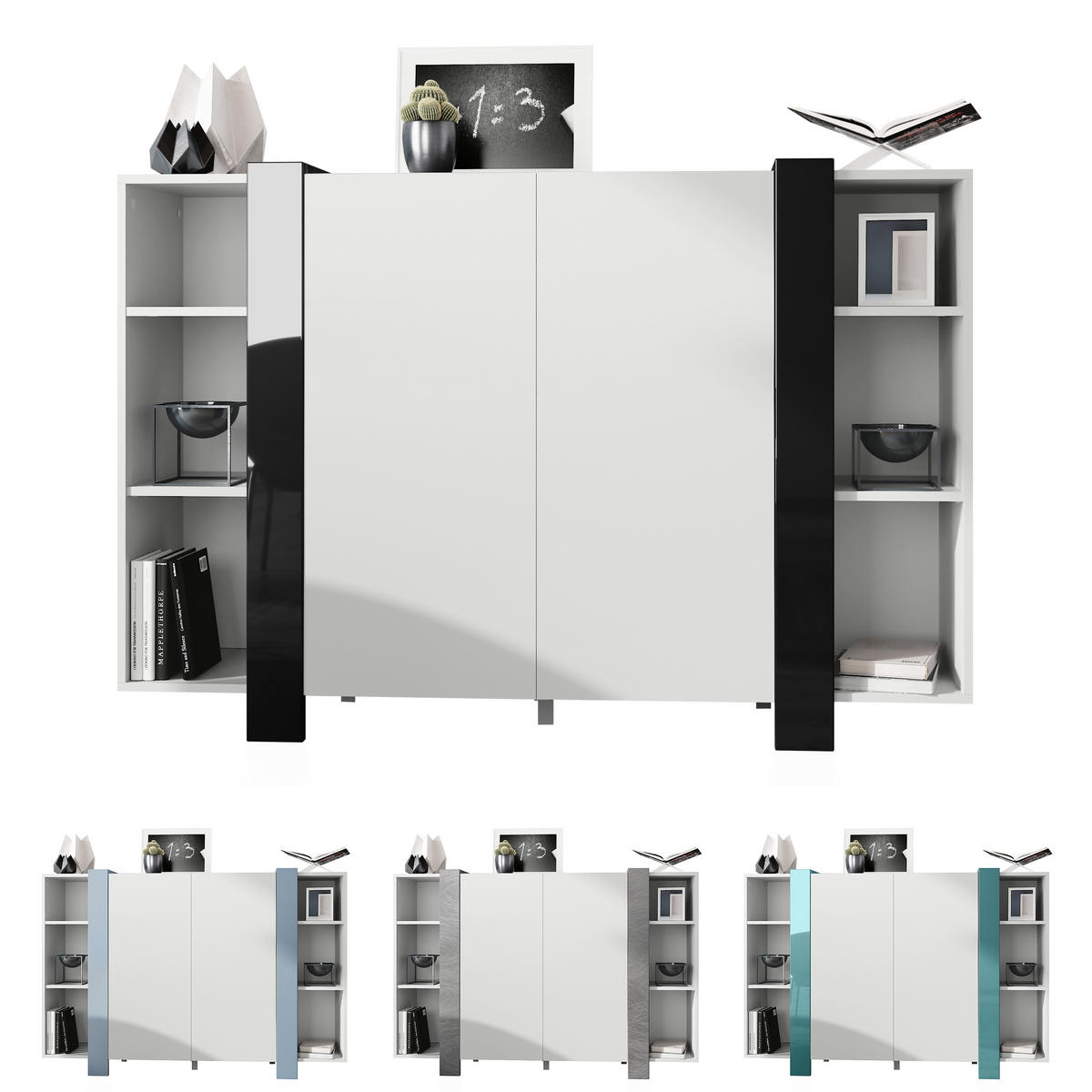 HIGHBOARD Ida Blenden in Weiß matt - Weiß, Holzwerkstoff (149/101/34cm) - Vladon