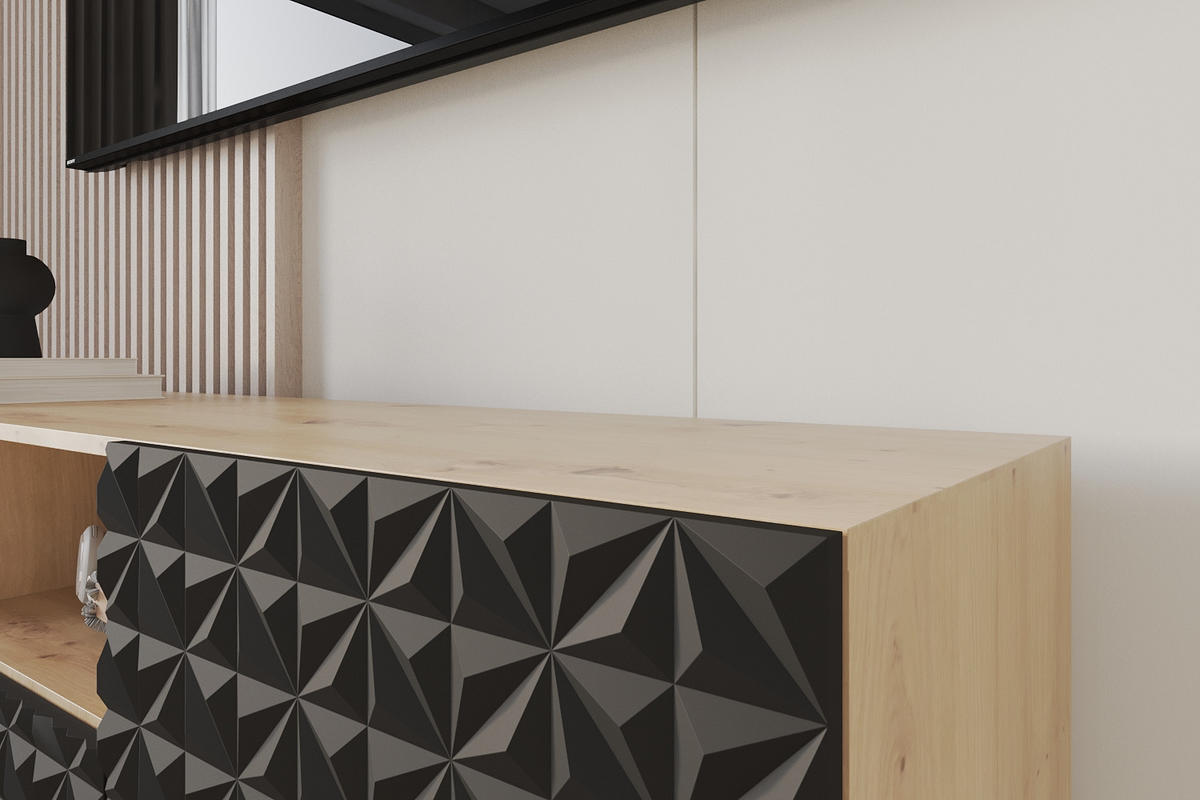 LOWBOARD VIRA-S 140x40x41 cm - Artisan / Schwarz - Schwarz, Holzwerkstoff (140/50/41cm) - ALTDECOR