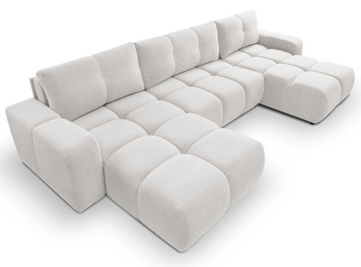 ECKSOFA Hellgrau Curio 80 Mit Schlaffunktion - Hellgrau/Grau, Textil (359/177cm) - Sepro Meble