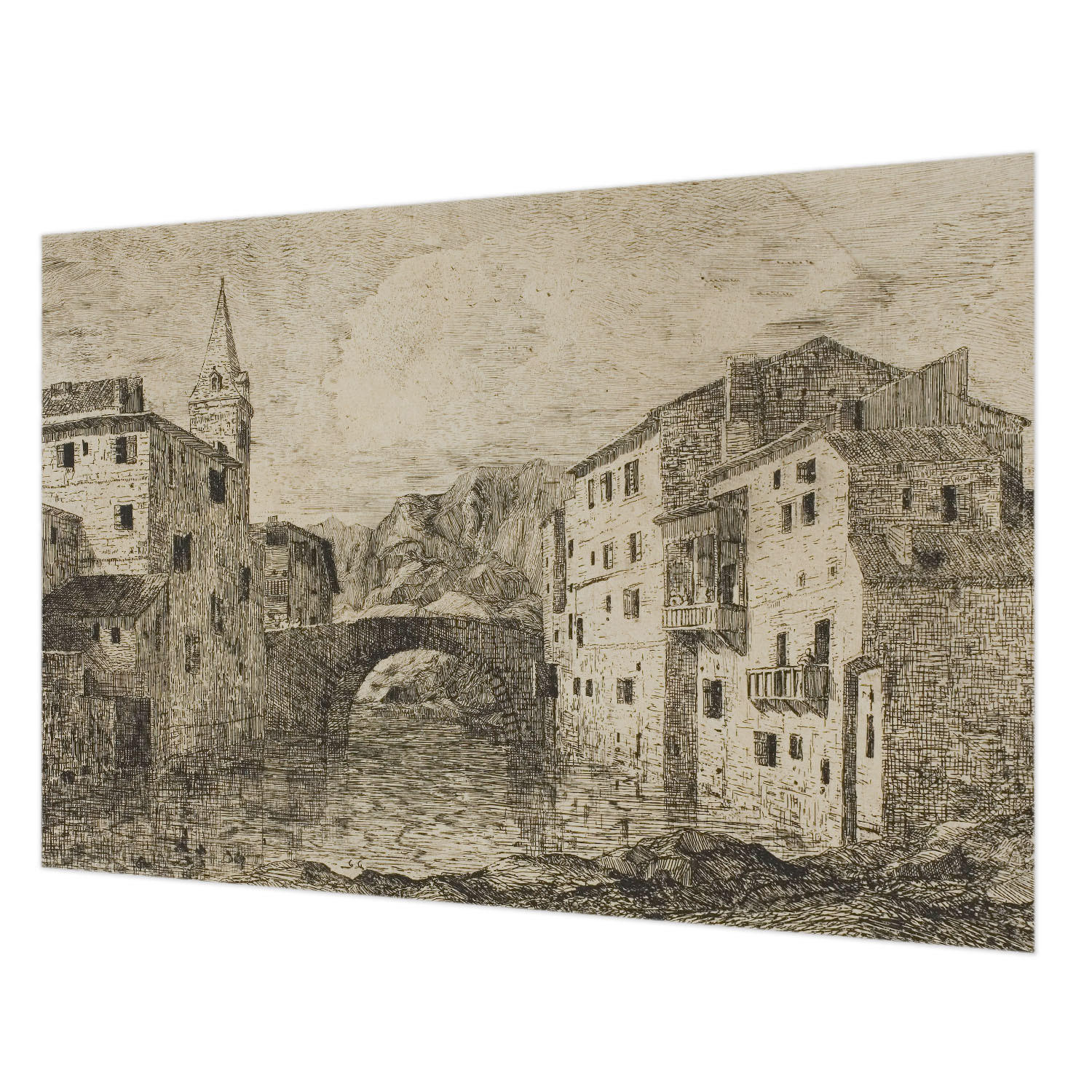 FOTOTAPETE 152x104 cm - Stadtpanorama - Blau, Textil (152/104cm) - Wallfluent