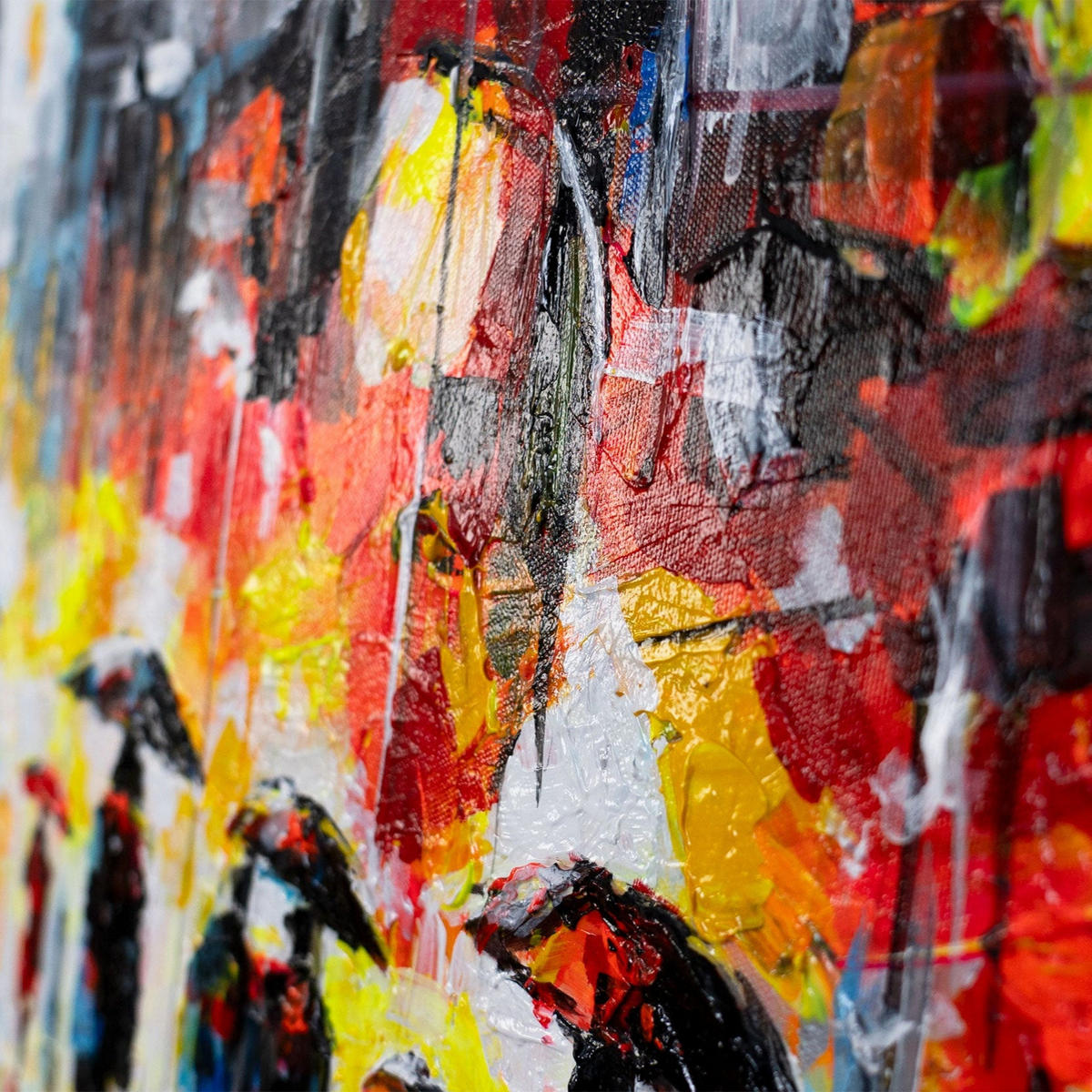 GEMÄLDE Bunter Abend auf Keilrahmen 115x50 cm - Multicolor, Holz (115/50cm) - YS-art gallery