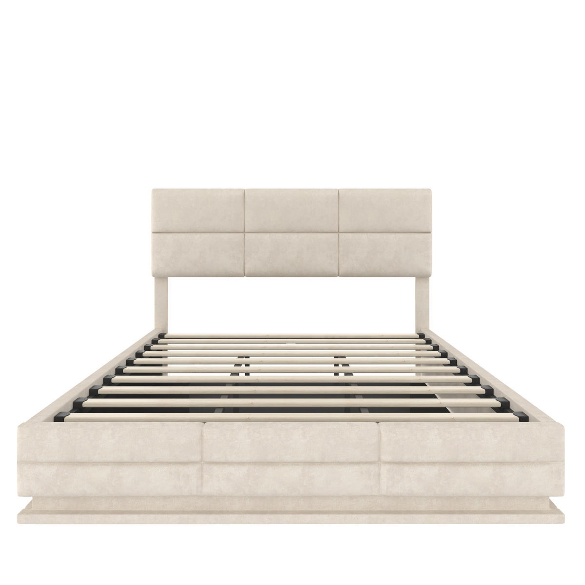 STAURAUMBETT 180/200 cm DE-32931 mit höhenverstellbarem Kopfteil Beige - Beige, Holzwerkstoff (180/200cm) - ComfortXL