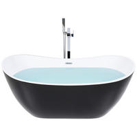 BADEWANNE FREISTEHEND 77x170x72 cm schwarz Antigua - Schwarz, Kunststoff (77/72/170cm) - Beliani
