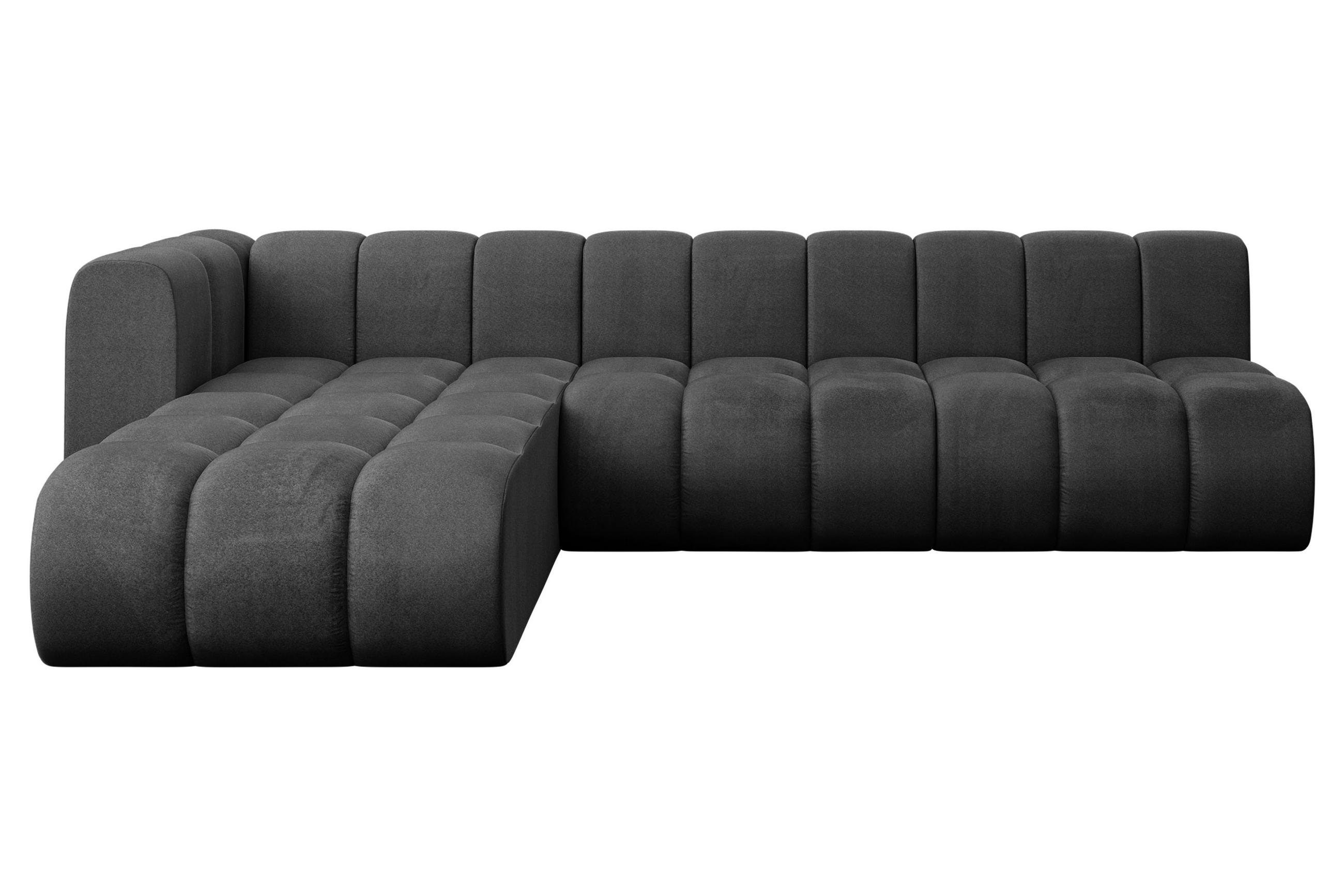 ECKSOFA modulares Sofa Darnel-L2 - 296x177x70 cm Schwarz - Schwarz, Holzwerkstoff/Textil (296/177cm) - ALTDECOR