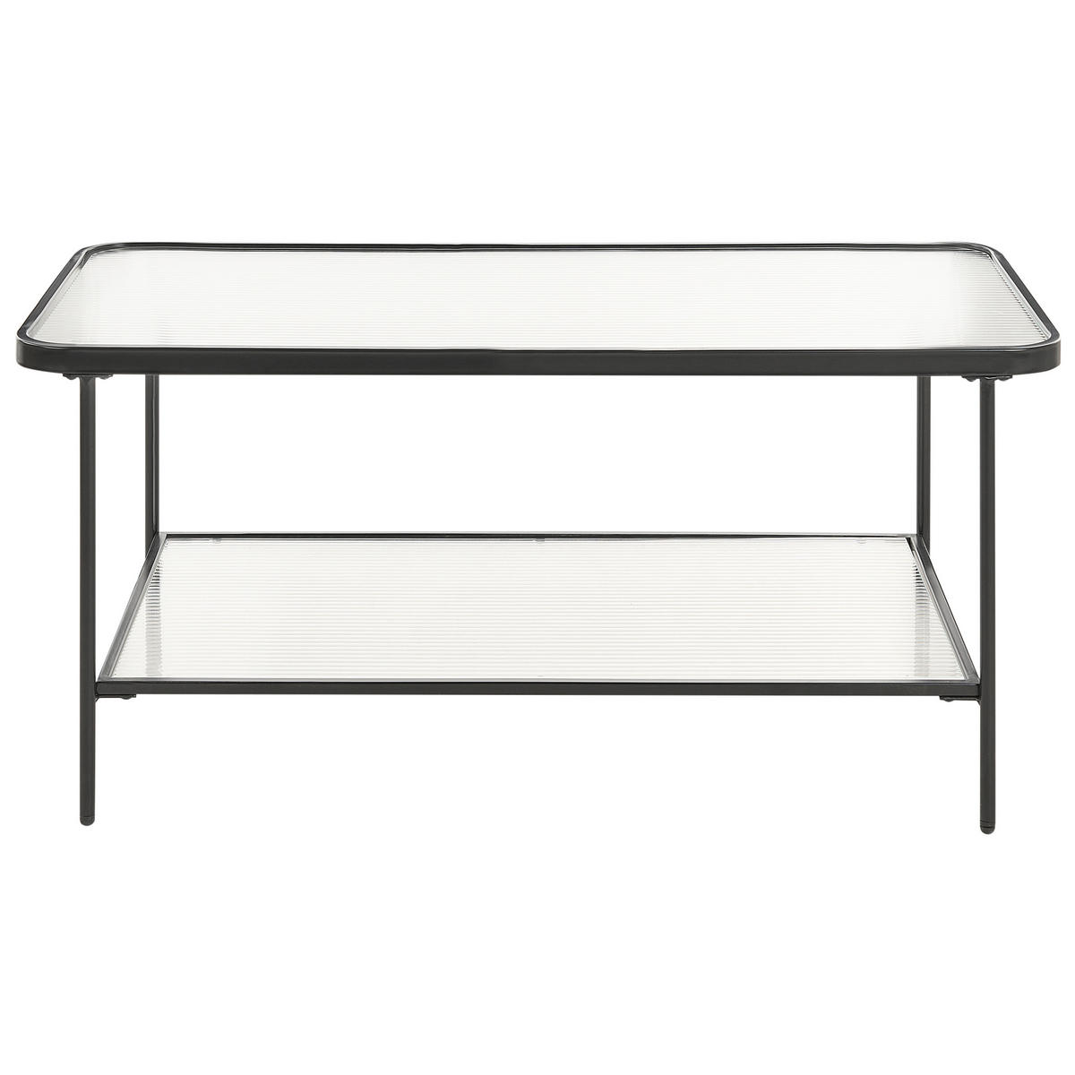 COUCHTISCH Transparent/Schwarz Blair - Transparent/Schwarz, Naturmaterialien (100/51/45cm) - Beliani