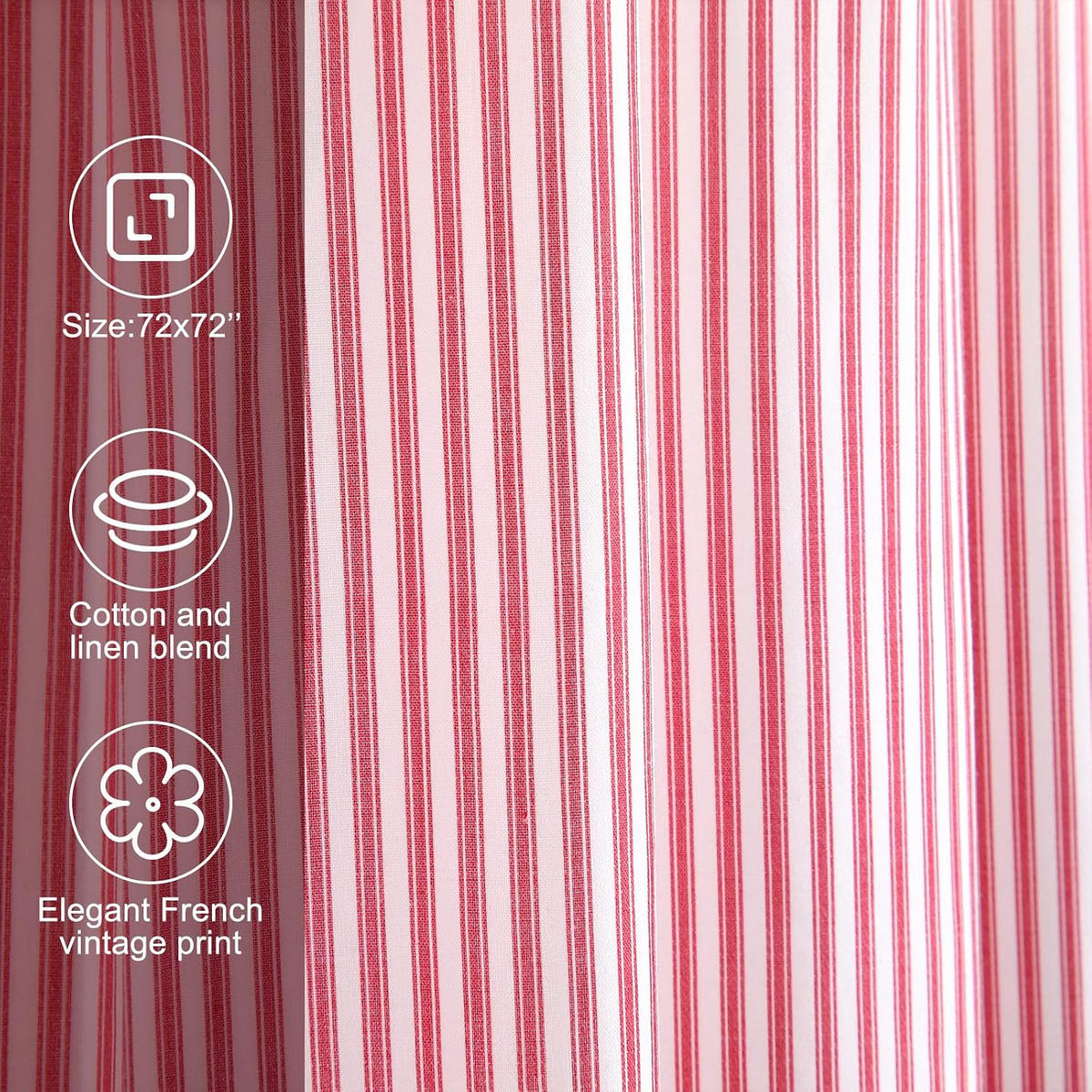 DUSCHVORHANG – Rot (180 × 180 cm) - Hellrot, Textil (180/180cm)