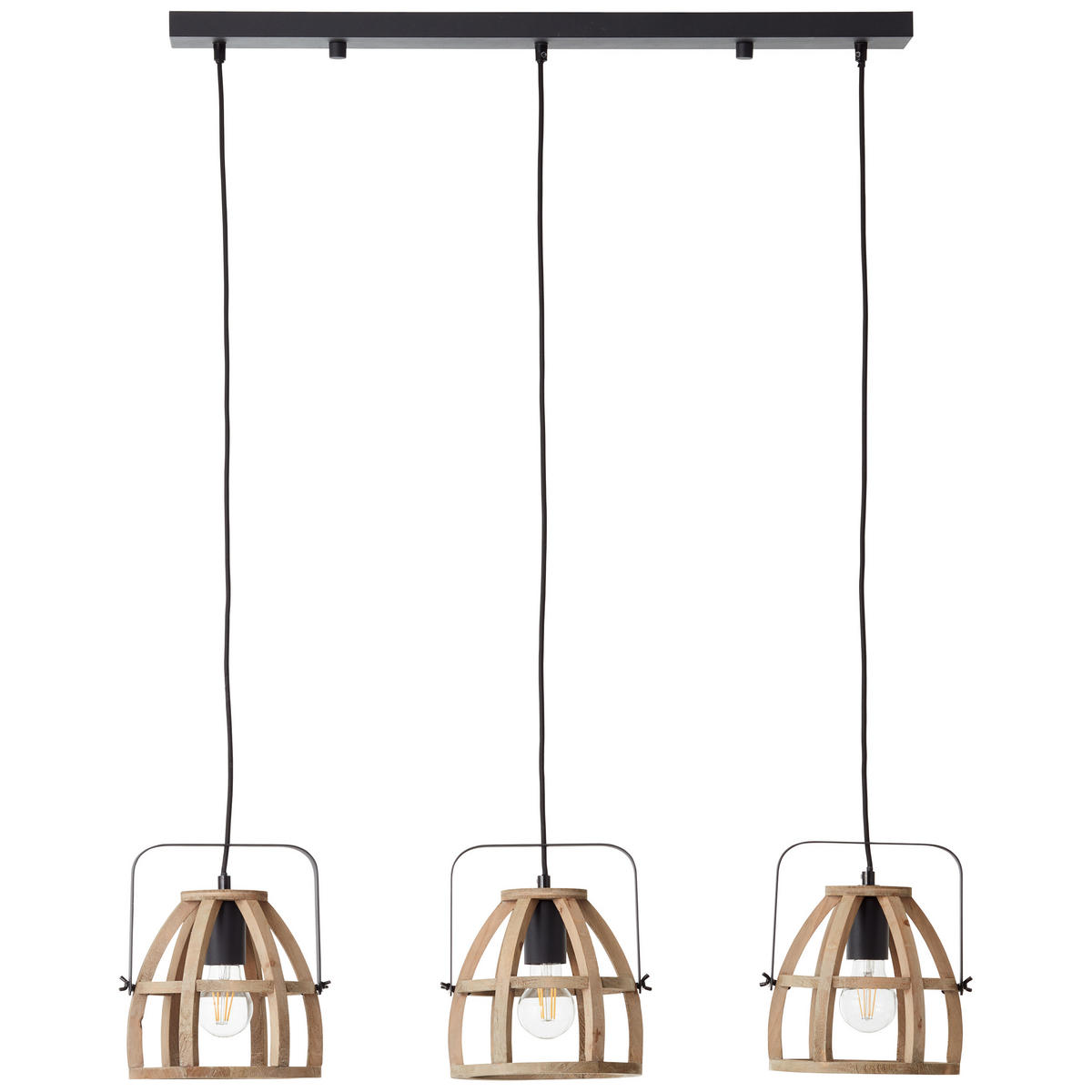 PENDELLEUCHTE Calley 99355/76 - Schwarz, Holz (22/86/118cm) - Brilliant