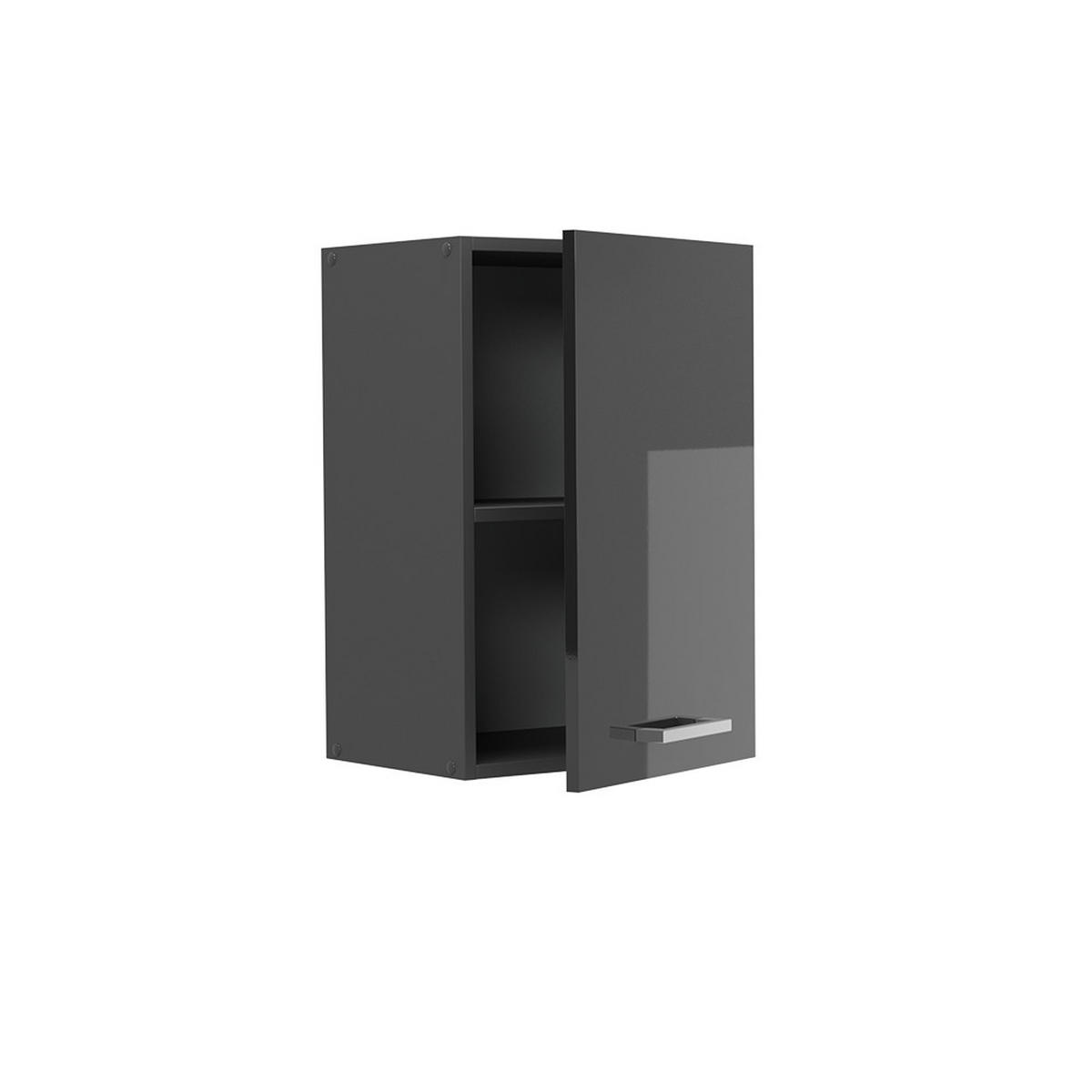 HÄNGESCHRANK R-Line Anthrazit Hochglanz 40 cm - Schwarz Hochglanz/Anthrazit, Holzwerkstoff (40/60/31cm) - Vicco