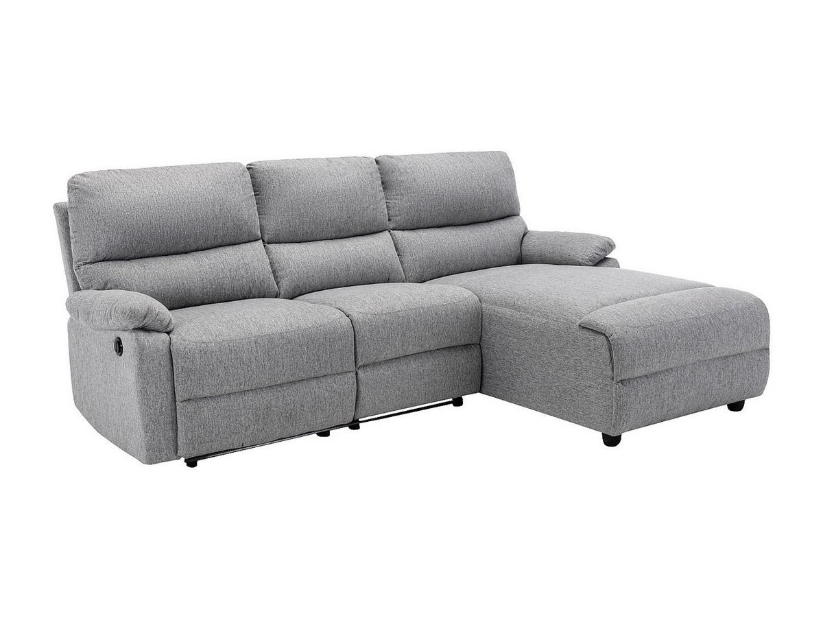 RELAXSOFA - 4 Personen - stoff - hellgrau Lunano - Hellgrau, Kunststoff/Textil (234/98/170cm) - Vente-Unique