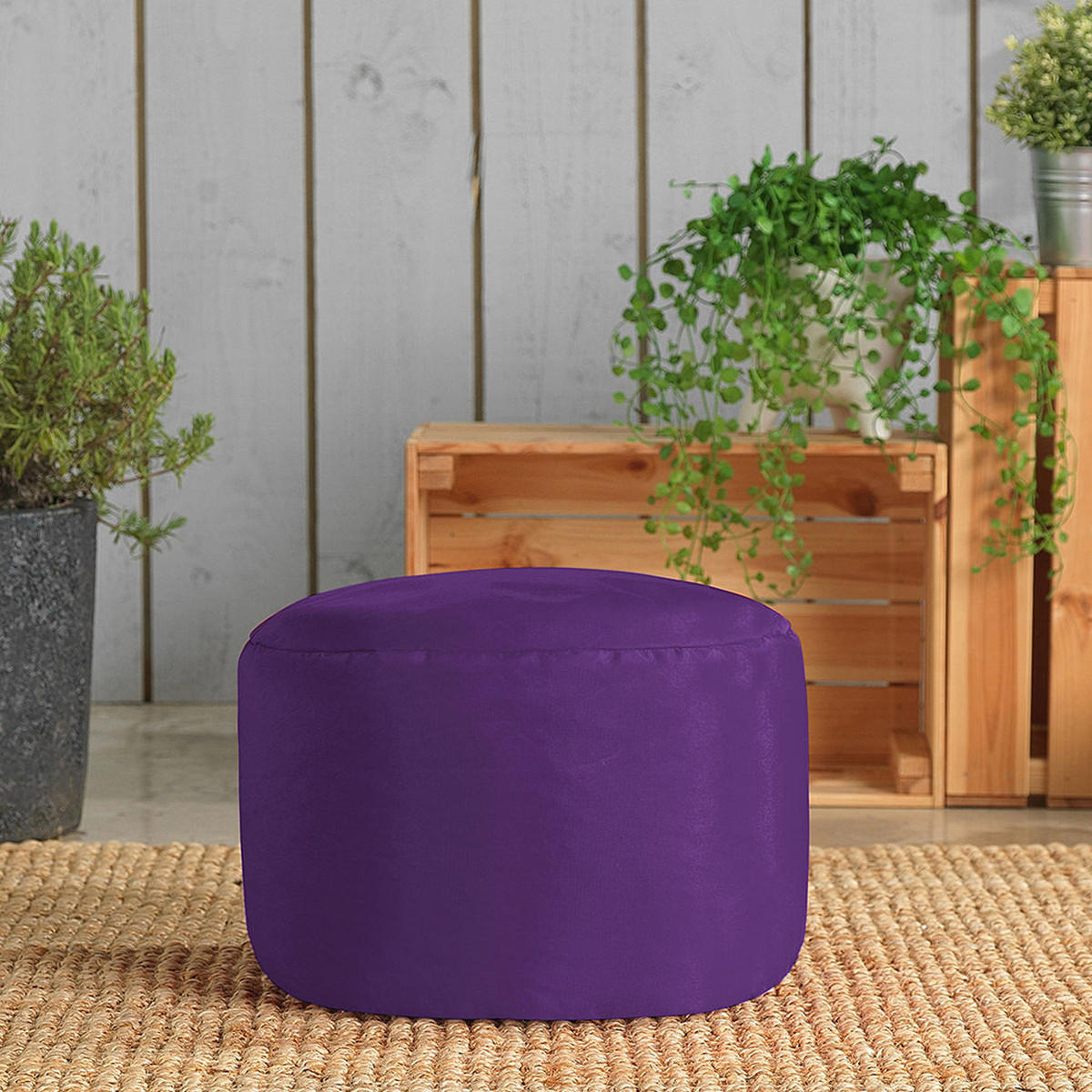 SITZPOUF Klassisch Rund - Lila, Kunststoff (38/20/38cm) - Veeva