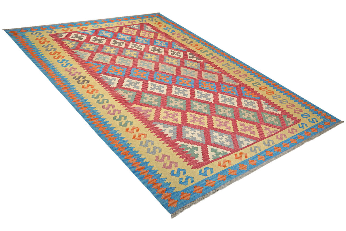 HANDWEBTEPPICH Kelim Gashgai Rot 297/206 cm Schurwolle - Rot, Textil (206/297cm) - Looma