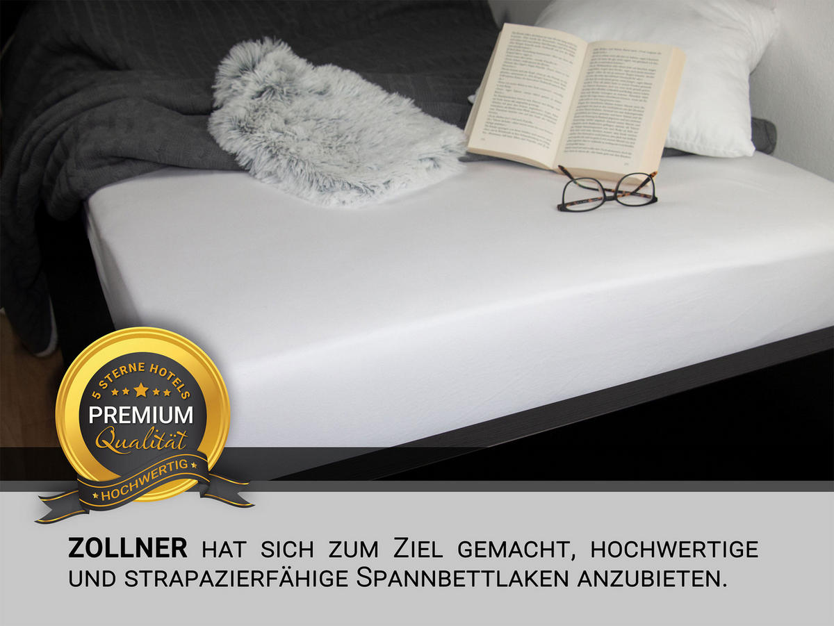 SPANNBETTLAKEN, 100x200 cm, 80% Baumwolle, 20% Polyamid, Weiß - Weiß, Textil (100/200cm) - Zollner