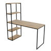 SCHREIBTISCH mit Seitenregal Eiche Artisan - Schwarz/Eiche Artisan, Holzwerkstoff (152/60/160cm) - Idohome