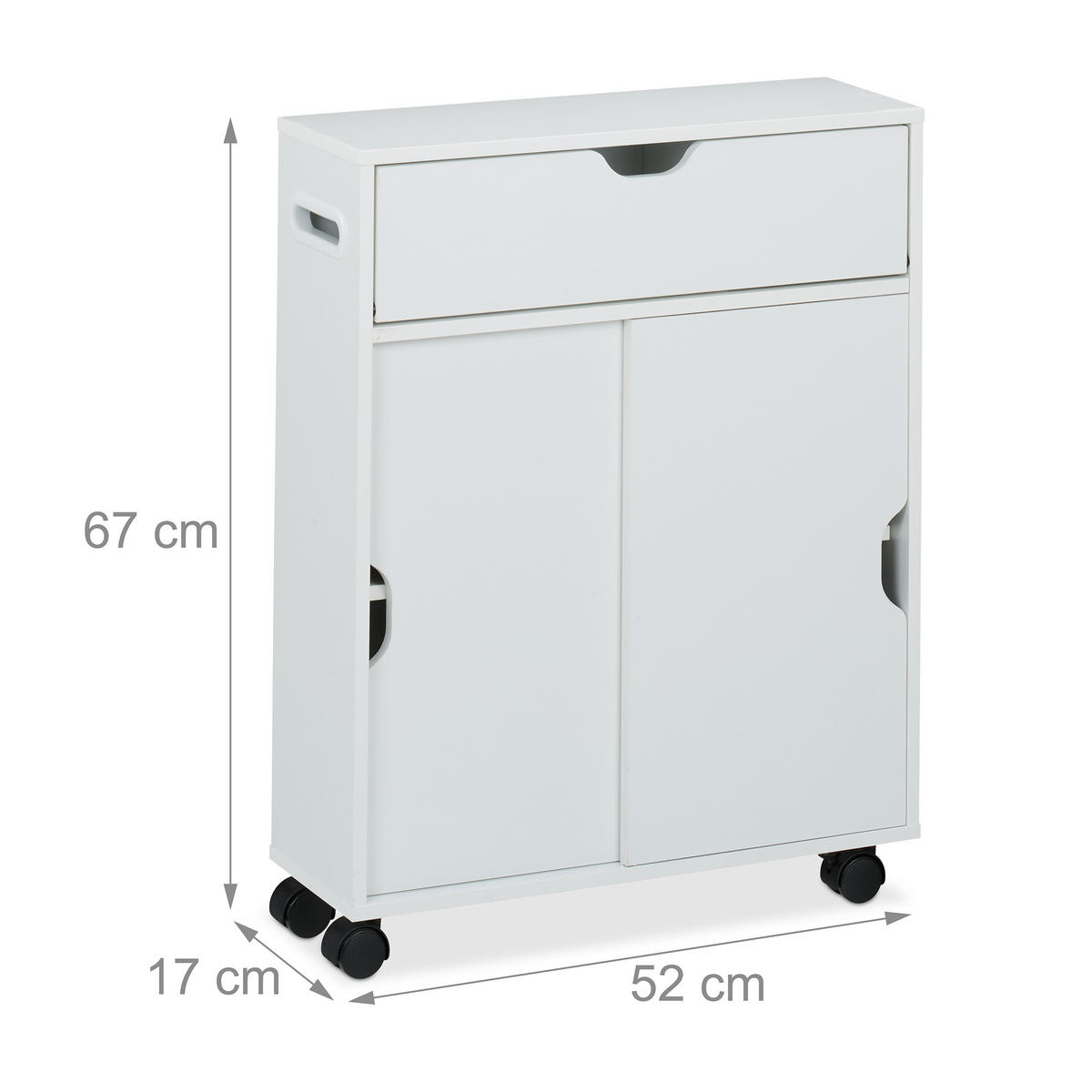 NISCHENWAGEN - Weiß, Holzwerkstoff/Kunststoff (52/67/17cm) - Relaxdays