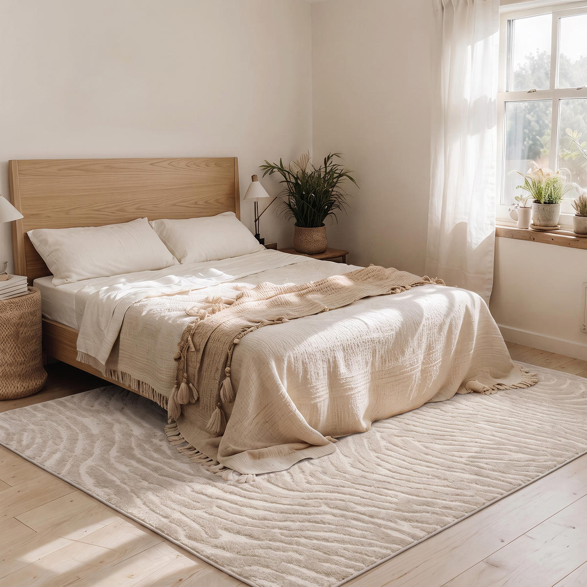 TEPPICH ultrafein mit Skulptureffekt beige - Beige, Textil (120/170cm) - AFK Living