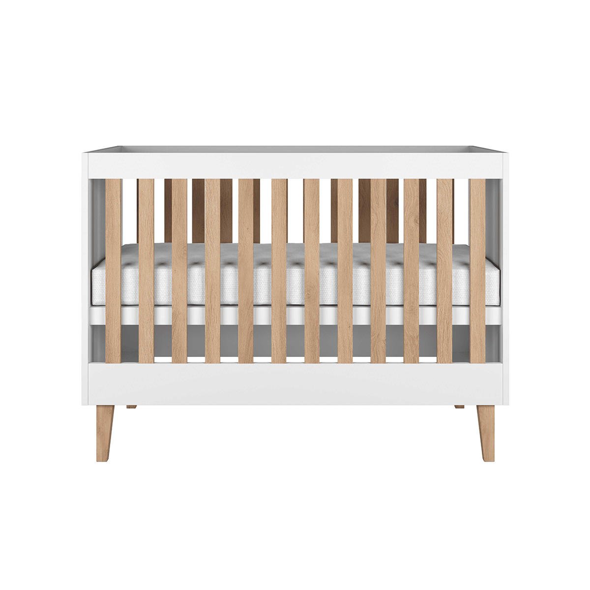 KINDERBETT Kubi ohne Schublade ohne Matratze Weiß 120/60 - Weiß, Holzwerkstoff (60/120cm) - Petits-meubles