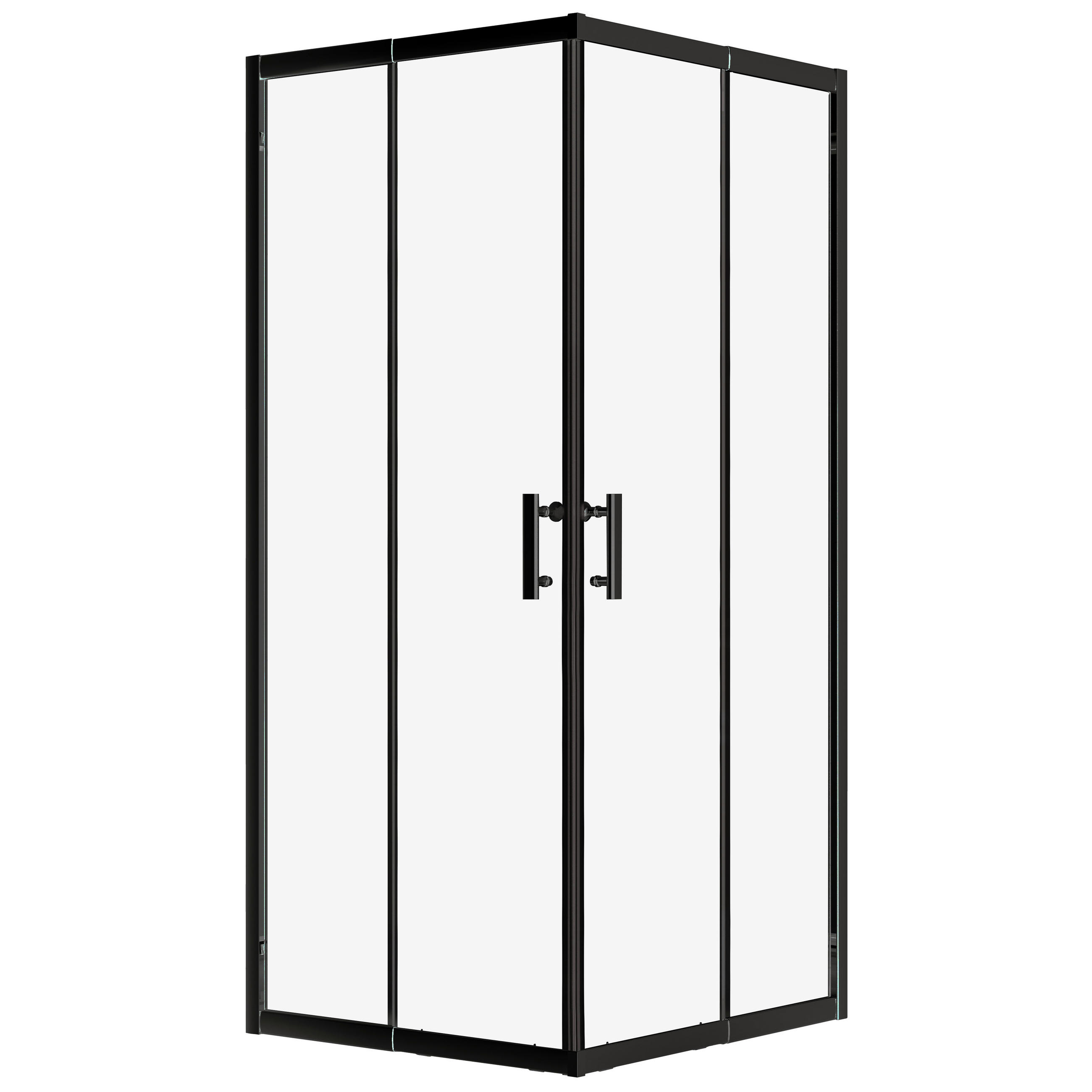 DUSCHKABINE Hela Schwarz/Transparent, quadratisch, 90/90/190 cm - Schwarz, Glas (90/90/190cm) - bad land