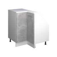 DACHSCHRÄGENSCHRANK ECKSCHRANK Rion Beton/Weiß 75.6 x 81.6 cm mit 1 Tür - Weiß/Grau, Holzwerkstoff (75.6/81.6/75.6cm) - Vicco