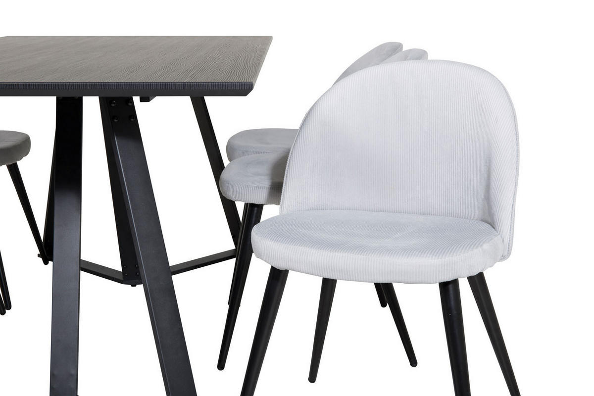 TISCHGRUPPE Grau - Grau, Holzwerkstoff (90/75/180cm) - ebuy24