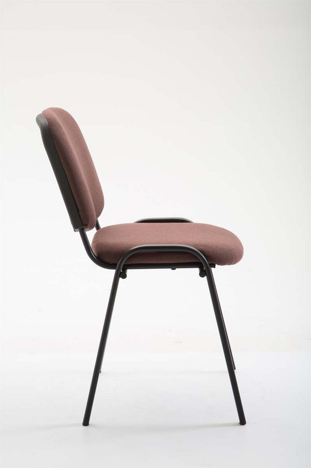 BESUCHERSTUHL Keen mit Stoffbezug, Gestell Schwarz / Bezug Braun - Schwarz/Braun, Textil/Metall (53/83/53cm) - TPFLiving