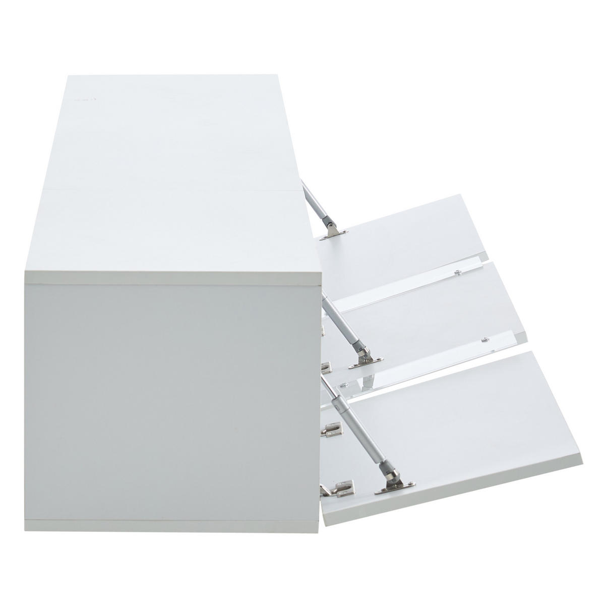 NÍZKÁ komoda, 180/35/30 cm, dřevotříska bílá, závěsný s LED osvětlením - bílá, kompozitní dřevo (180/30/35cm) - BEAOK