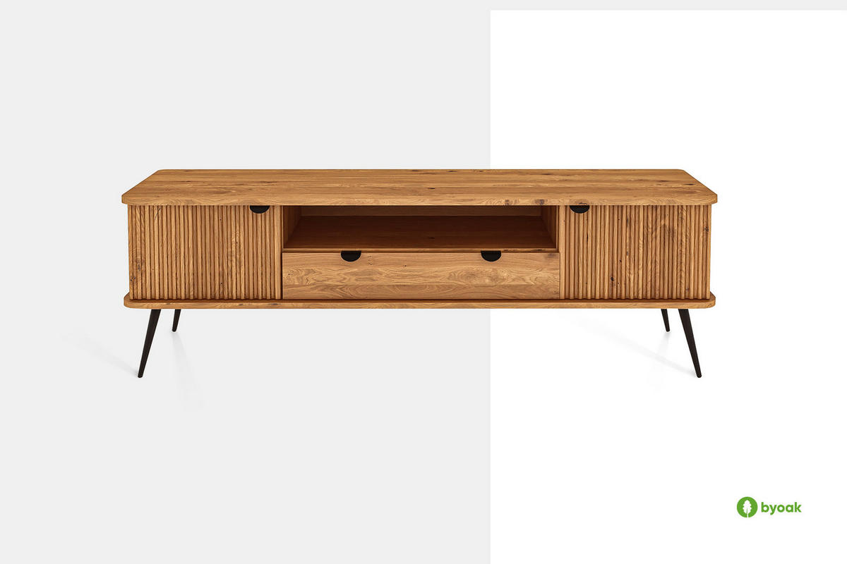 LOWBOARD LINA Wildeiche - Wildeiche, Holz (180/57/46cm) - byoak