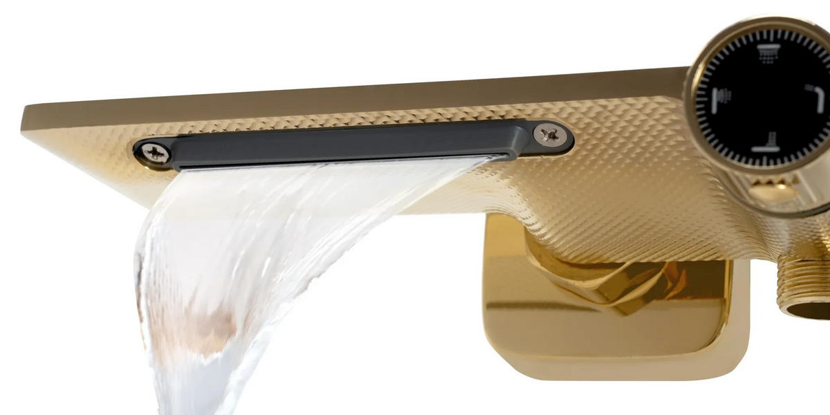 DUSCHGARNITUR Rea Helix Gold - Goldfarben, Metall (30/114.5/38cm) - REA