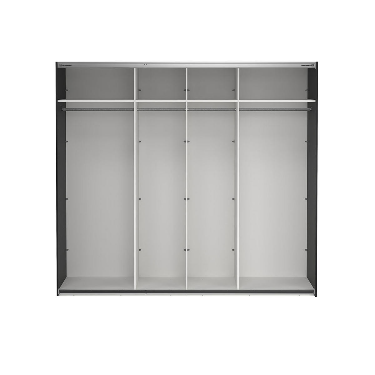 SCHIEBETÜRENSCHRANK, Como, Schwarz, Holzwerkstoff, 244 x 67 x 221 cm - Schwarz, Holzwerkstoff (244/221/67cm) - ebuy24