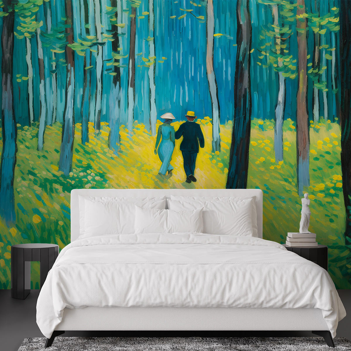 FOTOTAPETE, Ehepaar im Wald - V. van Gogh - Blau, Papier (300/210cm) - Feeby