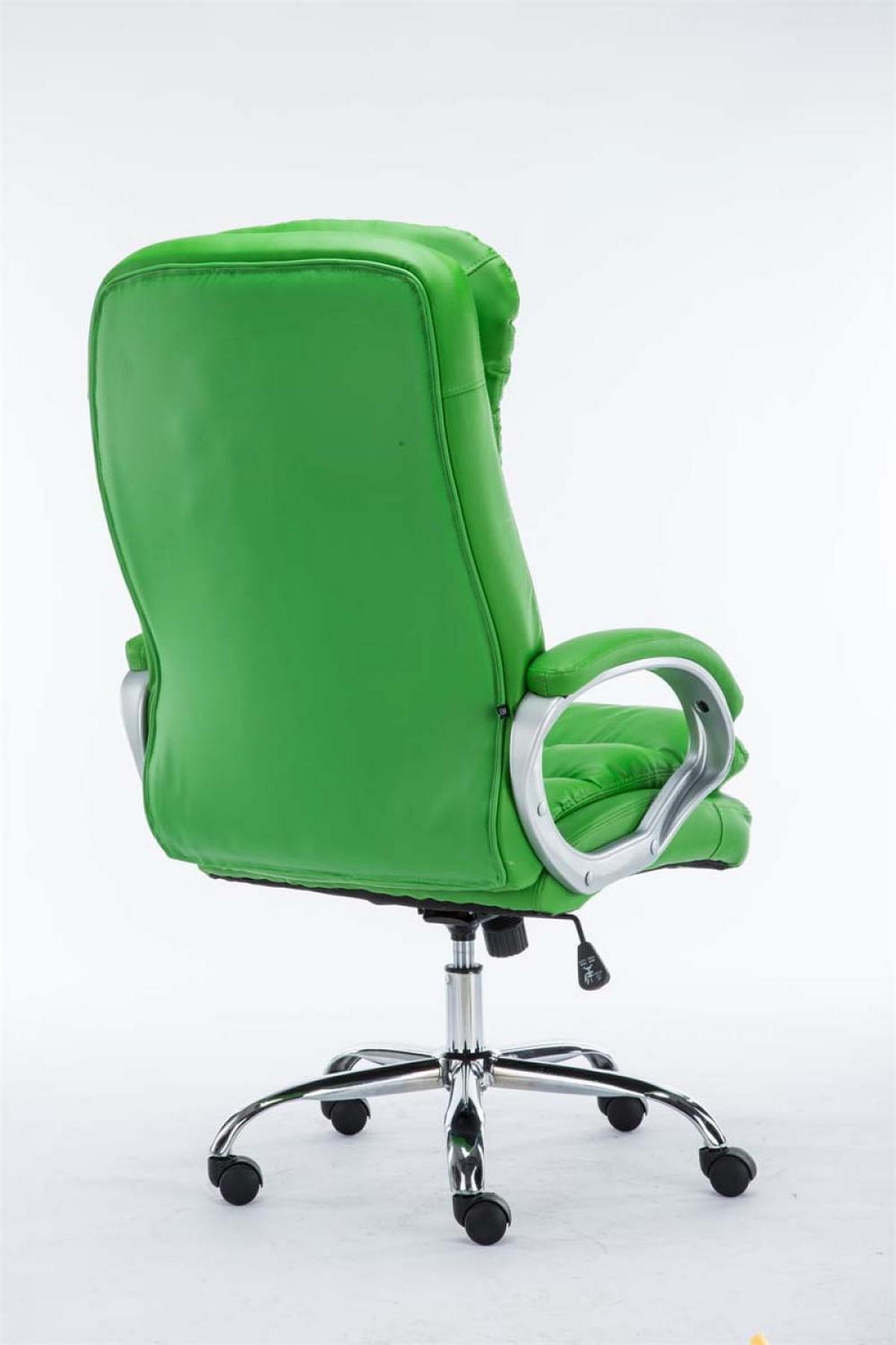 CHEFSESSEL Lederlook grün - Chromfarben/Grün, Textil/Metall (68/116/77cm) - CLP