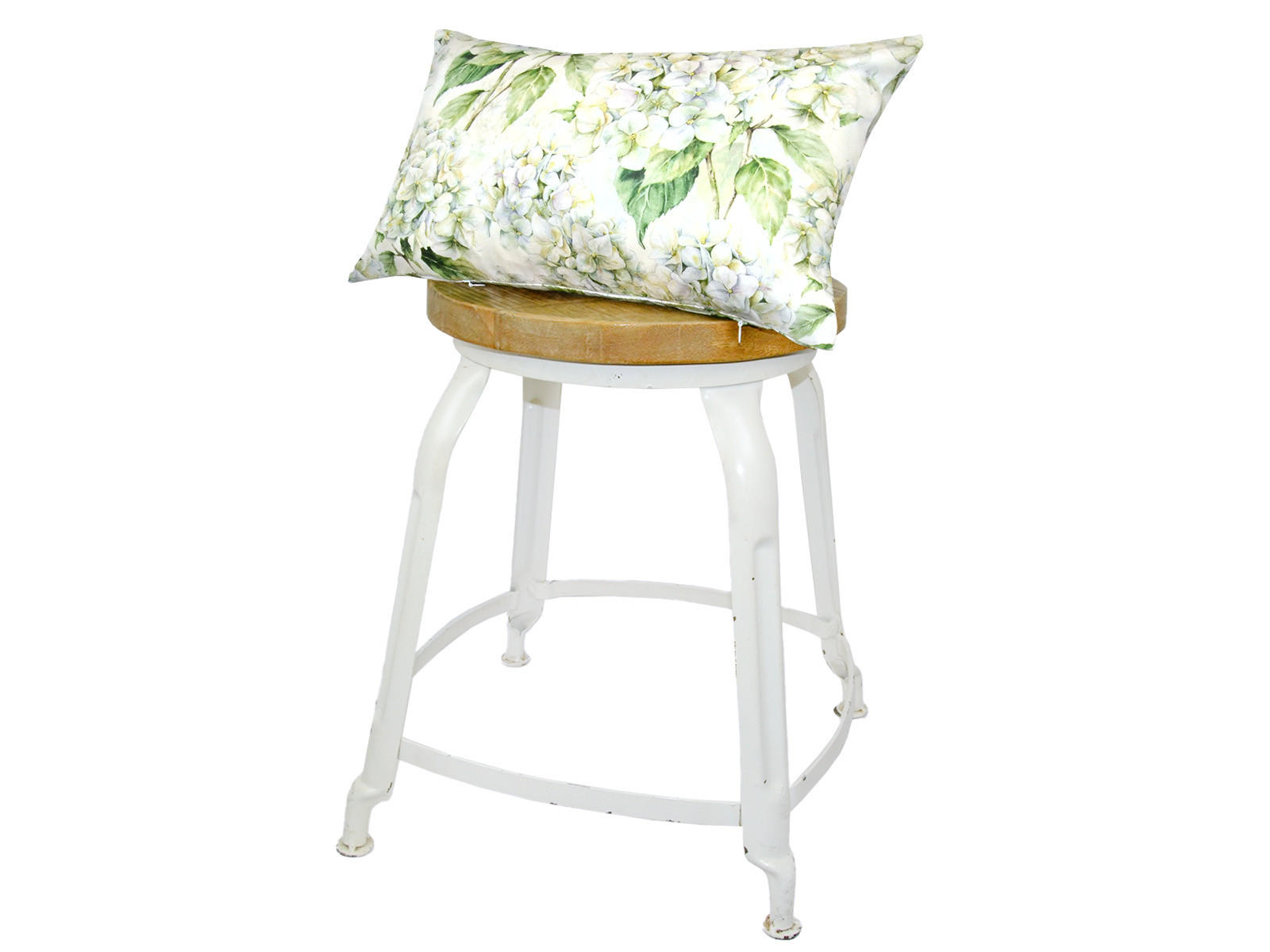 KISSENHÜLLE Landlust-Hortensie weiß 30/50 cm - Weiß/Grün, Textil (30/50cm) - beties Heimtextil