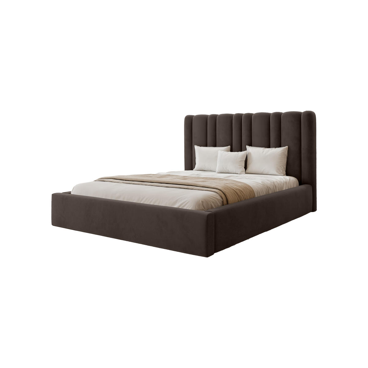 POLSTERBETT Vibo 180x200 cm, Braun - Braun, Textil (180/200cm) - Fedve