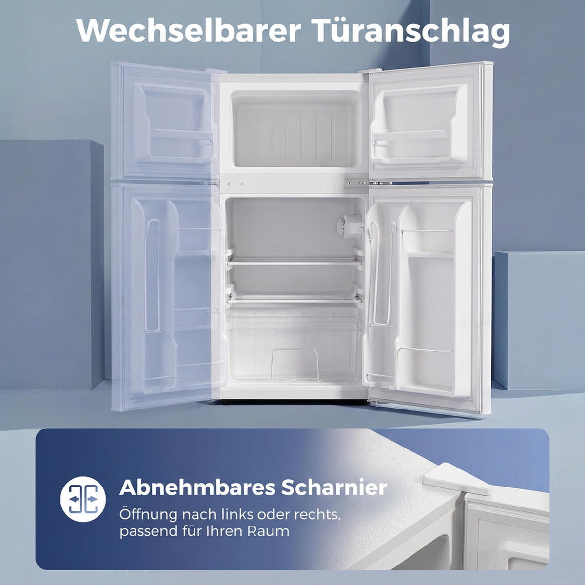 MINI-KÜHLSCHRANK Stahl PS-Kunststoff Weiß - Weiß, Metall (48.5/85/50.5cm) - HOMCOM