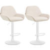 BARHOCKER 2er Set Samt Creme - Creme/Weiß, Textil/Metall (51/89/52cm) - CLP